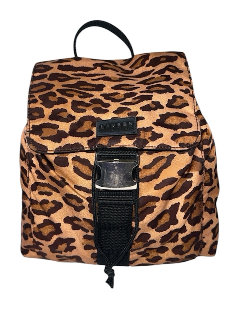 Lauren Ralph Lauren Leopard Print Mini Nylon Backpack 90s Revival Streetwear